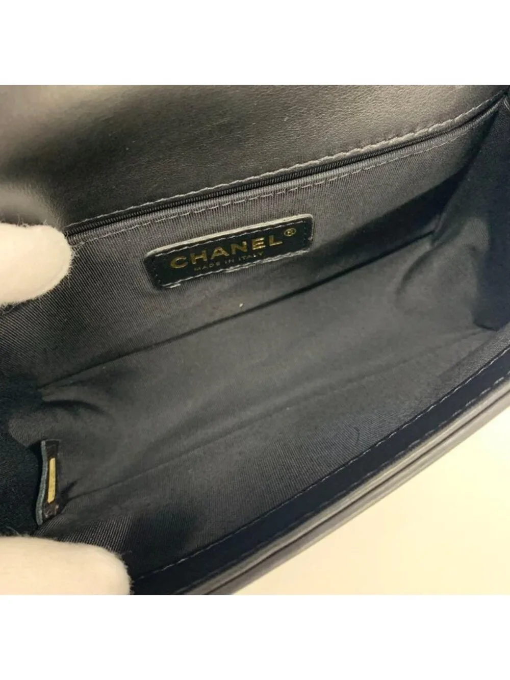 Chanel Boy 20 Lambskin CC Logo Small Stitch Bag
